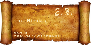 Erni Ninetta névjegykártya